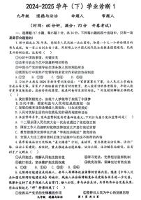河南省实验中学2024-2025学年九年级下学期开学考道德与法治试题及答案