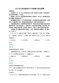 2024年山东省威海市中考道德与法治真题