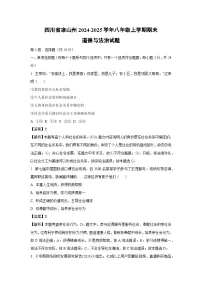 2024~2025学年四川省凉山州 八年级上学期期末道德与法治试卷（解析版）