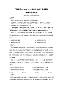 广西南宁市2024-2025学年九年级上学期期末道德与法治试卷（解析版）