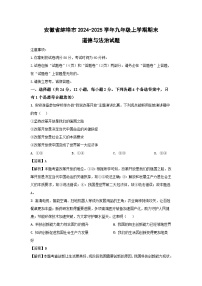 安徽省蚌埠市2024-2025学年九年级上学期期末道德与法治试卷（解析版）