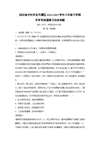 2024-2025学年四川省泸州市龙马潭区八年级下学期开学考试道德与法治试卷（解析版）