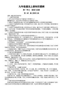 初中道德与法治2025届中考复习九年级上册知识提纲
