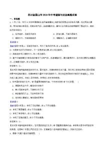 四川省眉山市2024年中考道德与法治真题试卷含答案解析