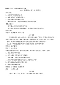 初中政治 (道德与法治)人教版（2024）七年级下册（2024）保障财产权教案设计