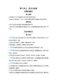 【中考考点探究】第二单元民主与法治 学案（含答案） 2025年中考道德与法治人教部编版一轮复习教材梳理