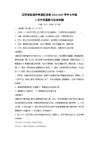 江苏省盐城市亭湖区多校2024-2025学年七年级下3月月考道德与法治试卷（解析版）