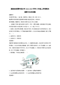 湖南省湘潭市湘乡市2024-2025学年八年级上学期期末道德与法治试卷（解析版）