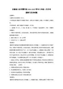 安徽省六安市霍邱县2024-2025学年八年级下3月月考道德与法治试卷（解析版）