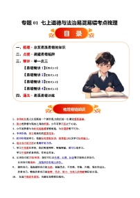 专题01 七上易混易错考点梳理与点拨教案（原卷版+解析版）-备战2025年中考道德与法治考试易错题（全国通用）