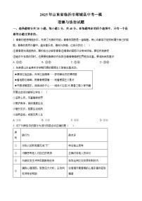 2025年山东省临沂市郯城县中考一模道德与法治试题（原卷版+解析版）