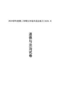 2025届上海市普陀区中考道法二模试卷（含答案与解析）