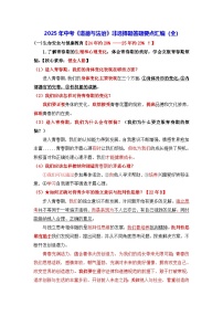 2025年中考《道德与法治》非选择题答题要点汇编（全）学案