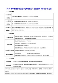 2025年中考道德与法治二轮专题复习：法治精神 知识点+练习题（含答案）