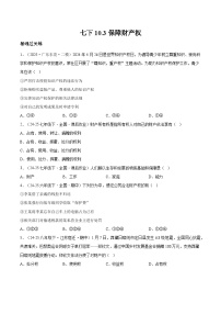 初中政治 (道德与法治)人教版（2024）七年级下册（2024）保障财产权精品练习题