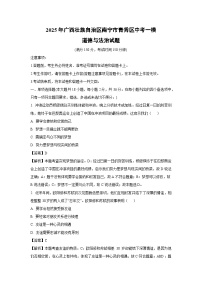 2025年广西壮族自治区南宁市青秀区中考一模道德与法治试题（解析版）