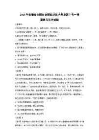2025年安徽省合肥市合肥经济技术开发区中考一模[中考模拟]道德与法治试卷（解析版）
