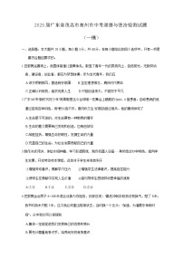 2025届广东省茂名市高州市中考道德与法治检测试题（一模）含答案