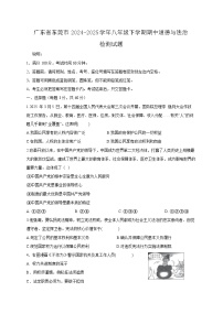 广东省东莞市2024-2025学年八年级下学期期中道德与法治检测试题（含答案）