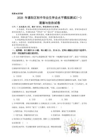 2025年广东省惠州市惠阳区中考一模道德与法治试题（中考模拟）