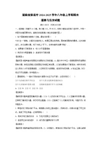 湖南省娄底市2024-2025学年八年级上学期期末道德与法治试题（解析版）