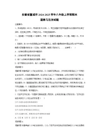 安徽省宣城市2024-2025学年八年级上学期期末道德与法治试题（解析版）