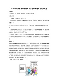 2025年河南省洛阳市新安县中考一模道德与法治试题（解析版）