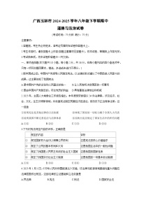 广西玉林市2024-2025学年八年级下学期期中道德与法治试题