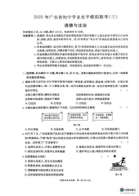 2025年广东省东莞市中考三模道德与法治试题（中考模拟）