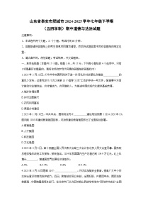 山东省泰安市肥城市2024-2025学年七年级下学期（五四学制）期中道德与法治试卷