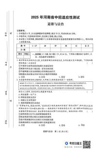 2025年河南省驻马店市上蔡县中考三模道德与法治试题（中考模拟）
