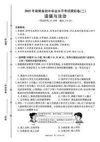 2025年湖南省衡阳市中考二模道德与法治试卷（中考模拟）