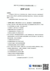 2025年山东省临沂市平邑县中考三模道德与法治试题（中考模拟 ）