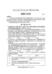 2025年山东省临沂市兰山区中考二模道德与法治试题（中考模拟 ）