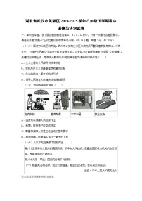 湖北省武汉市黄陂区2024-2025学年八年级下学期期中道德与法治试卷