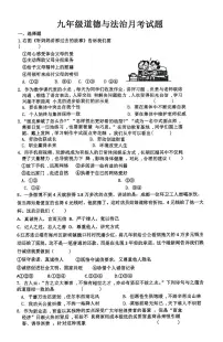 山东省青岛市胶州市瑞华实验初级中学2024-2025学年九年级下学期3月月考道德与法治试题
