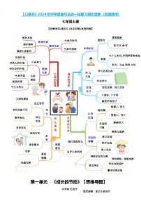 专题01  七年级上册【思维导图+重点句+考点问题+典型例题】-2024年中考道德与法治一轮复习知识清单（全国通用）-A4