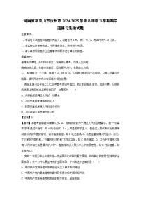 河南省平顶山市汝州市2024-2025学年八年级下学期期中道德与法治试卷（解析版）