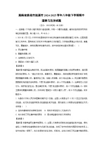 湖南省娄底市涟源市2024-2025学年八年级下期中道德与法治道德与法治试卷（解析版）