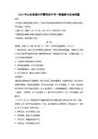 2025年山东省临沂市蒙阴县中考一模道德与法治试卷（解析版）
