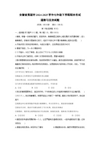 【道德与法治】安徽省芜湖市2024-2025学年七年级下学期期末考试试题
