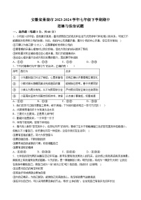 【7道期中】安徽省巢湖市2023-2024学年七年级下学期期中道德与法治试题（含解析）