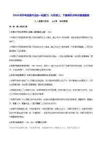 2026年中考道德与法治一轮复习：九年级上、下册知识点考点背诵提纲 学案