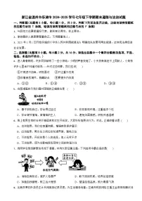 浙江省温州市乐清市2024-2025学年七年级下学期期末道德与法治试题