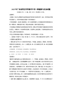 2025年广东省阳江市阳春市中考一模[中考模拟]道德与法治试卷（解析版）