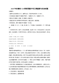 2025年安徽省C20教育联盟中考三模[中考模拟]道德与法治试卷（解析版）