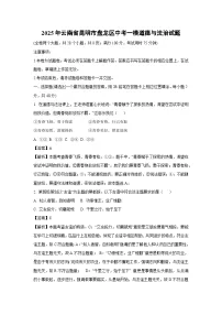 【道德与法治】2025年云南省昆明市盘龙区中考一模试题（解析版）