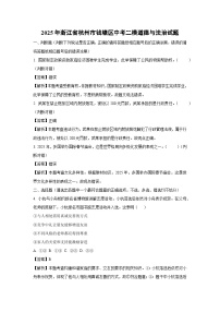 2025年浙江省杭州市钱塘区中考二模[中考模拟]道德与法治试卷（解析版）