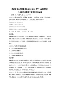 黑龙江省大庆市肇源县2024-2025学年(五四学制)八年级下学期期中道德与法治试卷（解析版）
