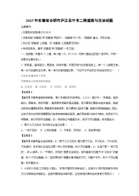 2025年安徽省合肥市庐江县中考二模道德与法治试卷（解析版）